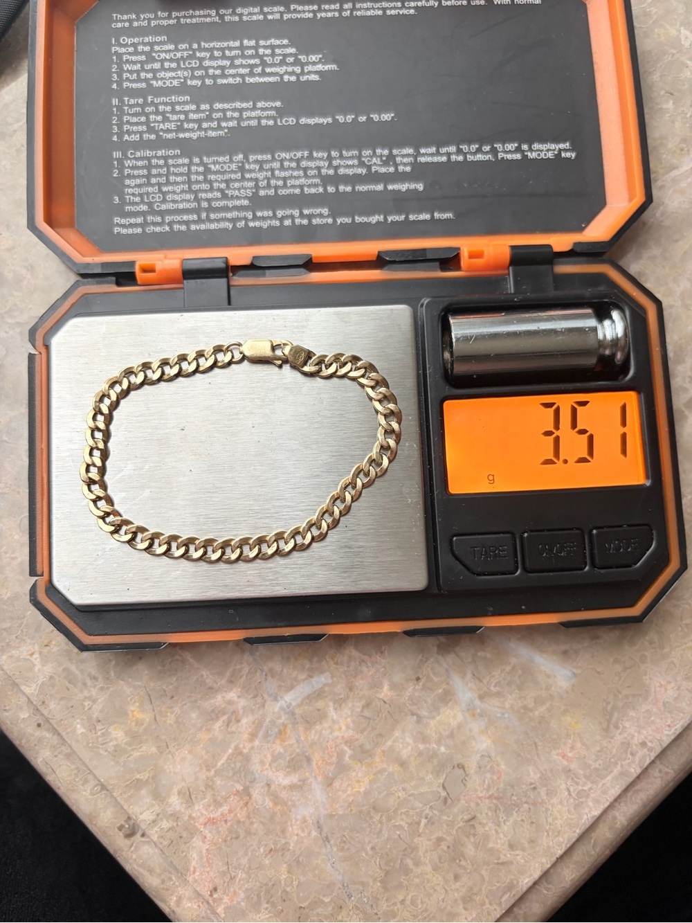 10k Gold Curb link Bracelet